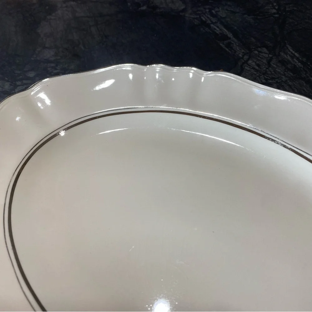 Elegant Cream Oval Serving Platter